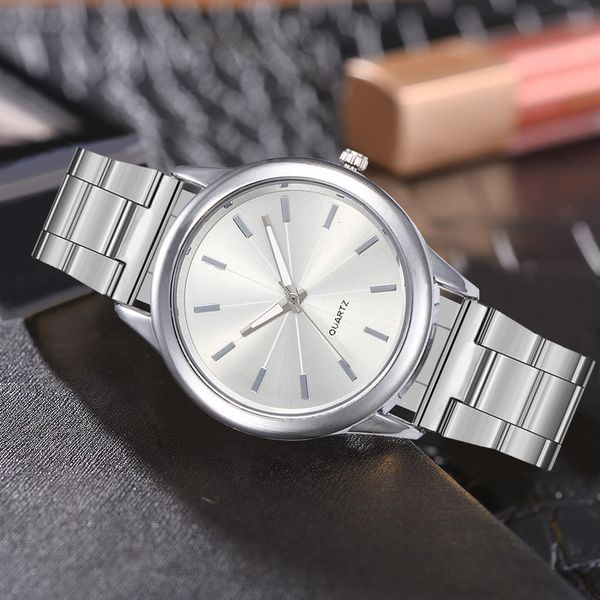 

luxury pink gold stainless steel watches femaleclassic round dial quartz watch women business wristwatch jewelry, Slivery;brown
