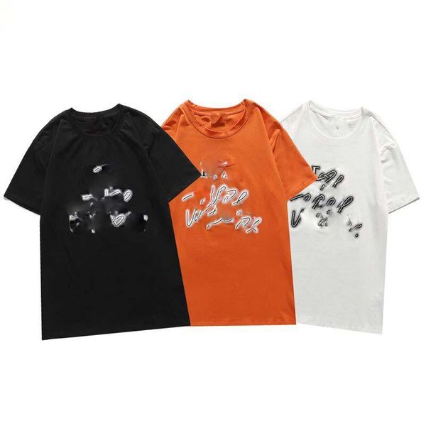 

2021 new luxur embroidery tshirt fashion personalized men and women design t-shirts female tshirts black and white100%, White;black