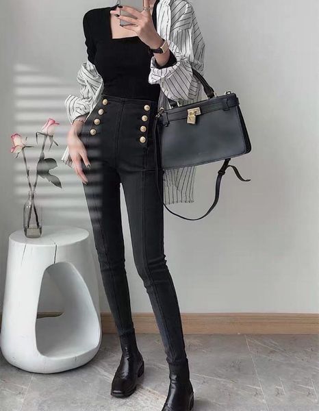 

women's jeans 2021fw autumn women high waist denim pants trouse female luxury cowboy stretch for ladies gdnz 11.03, Blue