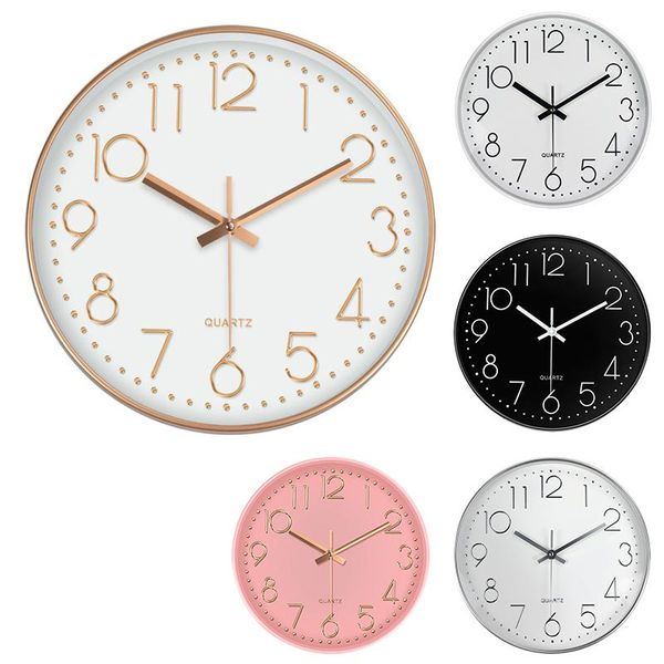 

modern wall clock 10 inch silent non-ticking decorative battery operated quartz clock for living room home office