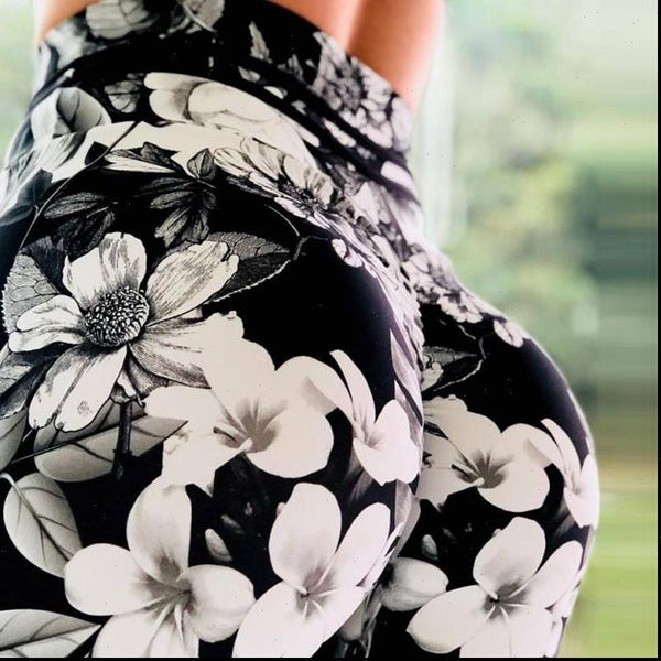 

2021 new 3d floral black fitness leggings womens legings legging plus size legins high waist push up pants