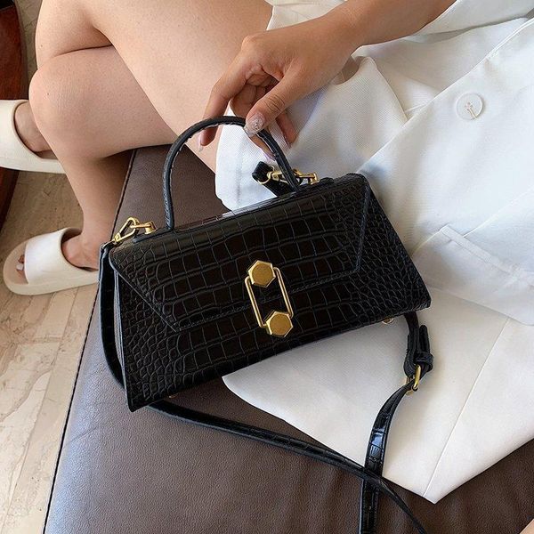 

shoulder bags 2021 brand handbag for wome quality pu leather bag purse crocodile pattern small lady designer sac a main black