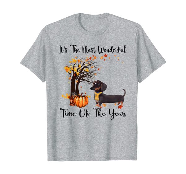 

t's the most wonderful time of the year great dachshund t-shirt, White;black