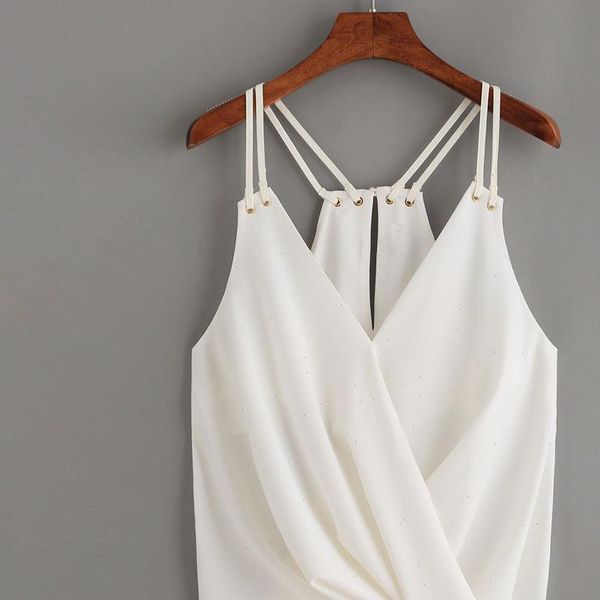 

women casual sleeveless shirt vest female summer tank shirt cami ladies fashion camisole camiseta mujer tirantes, White
