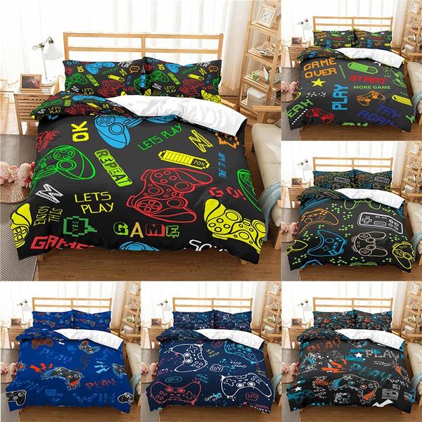 

bedding sets home textile luxury 3d game console print 2/3pcs comfortable duvet cover pillowcase  and king eu/us/au size