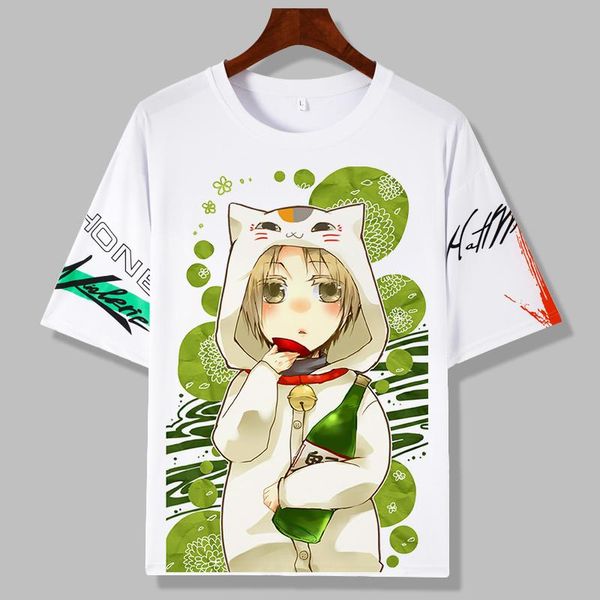 

women's t-shirt 2021 anime natsume yuujinchou student cute cat takashi madara casual tee fashion for men women, White