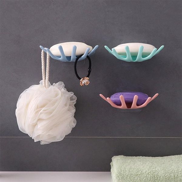 

1 pc punch-soap box bathroom drain soap holder bathroom wall hanging rack