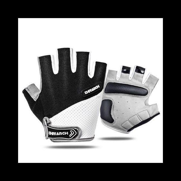 

cycling gloves outdoor anti-slip shockproof half finger sport men women summer bicycle gym fitness mtb bike glov, Black