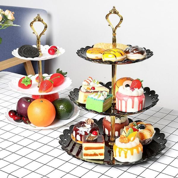 

dishes & plates detachable cake stand european style 3 tier pastry cupcake fruit plate serving dessert holder wedding party home decor
