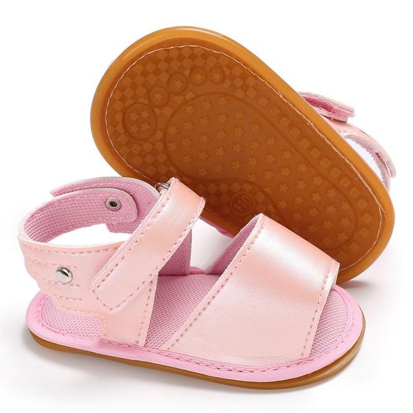 

summer newborn baby girls shoes rubber sole cute sandals toddler casual crib shoes baby girls, Black;red