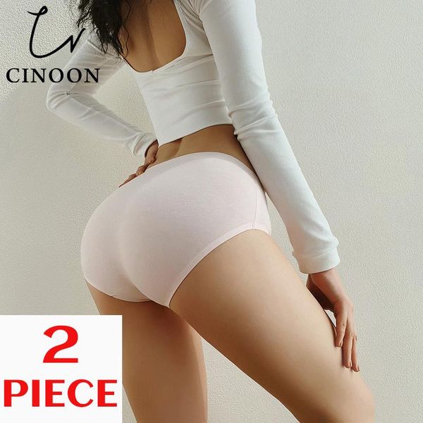 

women's panties cinoon 2pcs seamless lingerie underwear comfortable solid women clothing 10 colors pants woman briefs, Black;pink