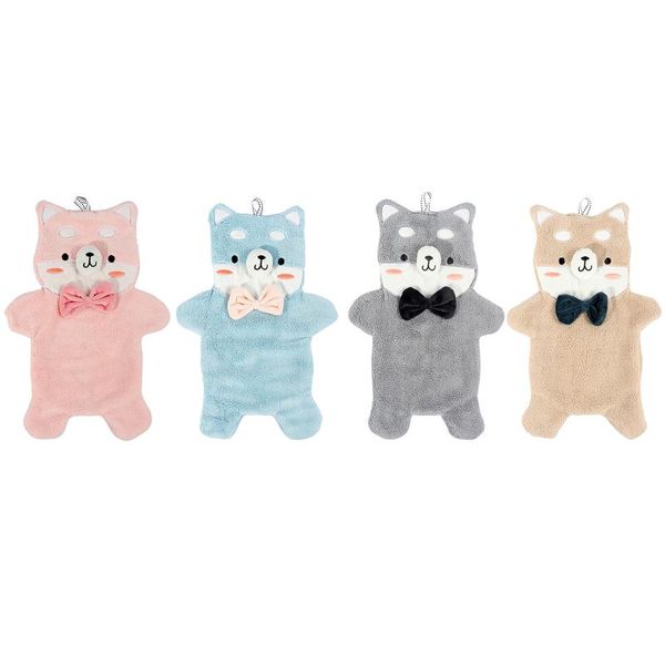 

towel bathroom cartoon hand dry towels 4pcs hanging super absorbent coral fleece set kitchen