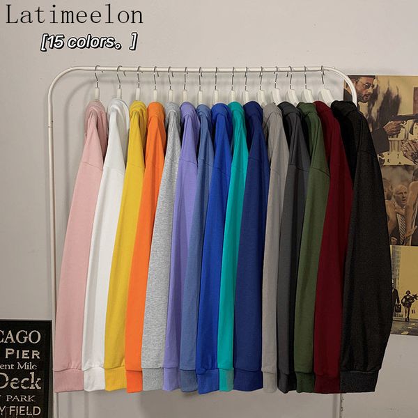 

2021 new hoodies moletom com capuz de cor slida harajuku masculino ffpw, Black