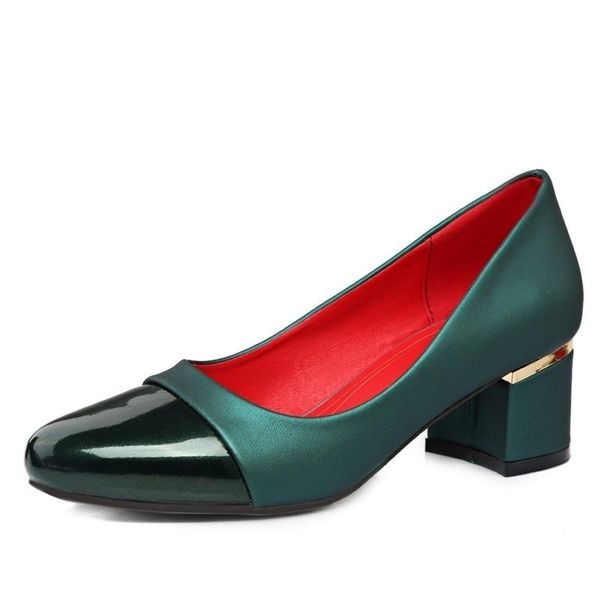 

dress shoes egonery fashion pumps woman 2021 square heels good quality women high heel concise for office ladies working, Black