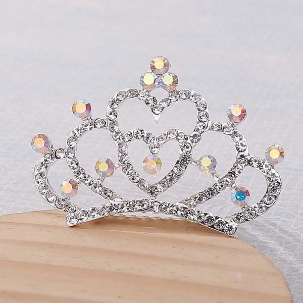 

hair clips & barrettes girl bridesmaid accessories delicate rhinestone princess girls crown tiaras headwear ornaments gift for kids birthday, Golden;silver