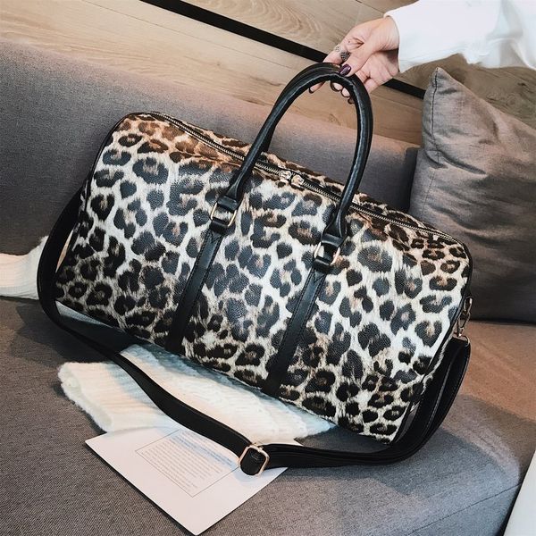 

fashion leopard handbag new foreign trade large capacity leopard fitness bag travel bag shopping bag