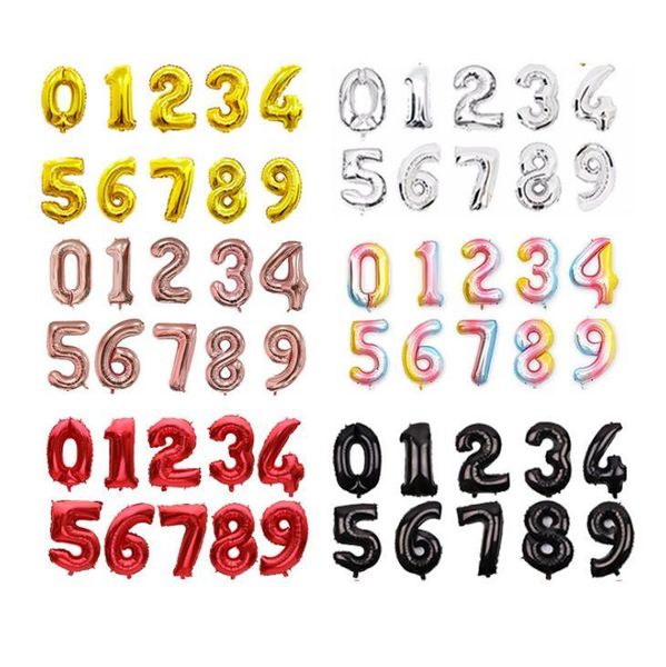 

32 inches number balloon birthday party decorations color aluminum foil balloons wedding home banquet supplies wholesale