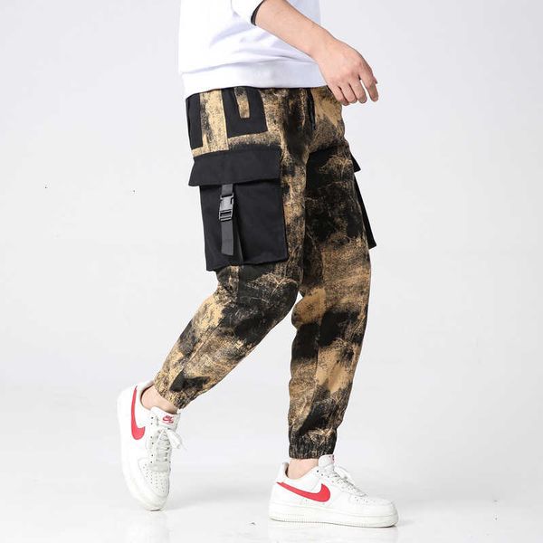 

men's pants sweatpants cargo loose cotton hiphop camouflage joggers trousers men streetwear z51x 90u0, Black