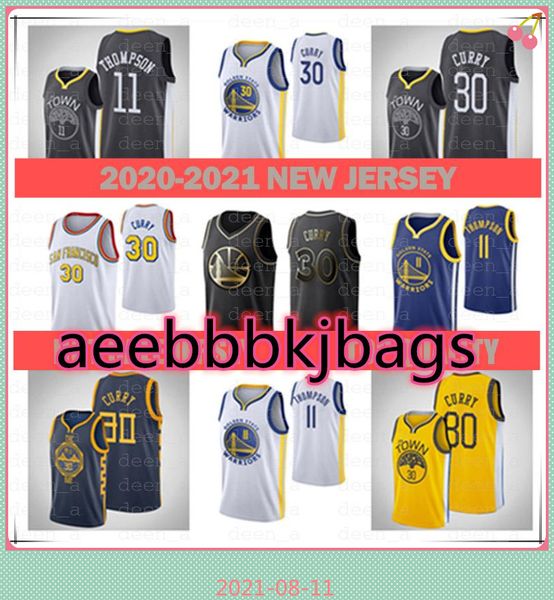 

men 2021 jersey11 klay thompson30 stephen curryjersey basketball jersey, Black;red