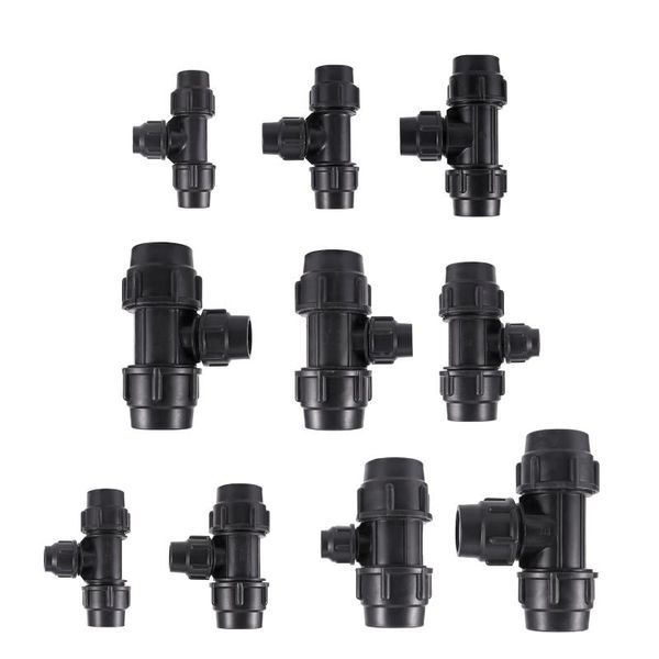 

watering equipments 20/25/32/40/50mm non melt reducing tee connectors black nut pe pvc tube pipe water connector irrigation supplies