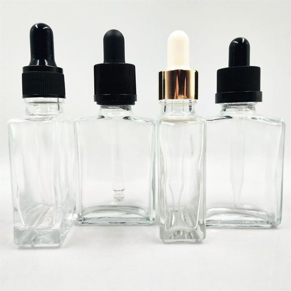 300 Teile/los Quadratische E-liquid Glasflaschen 30 ml mit Klarglas-Tropfbehälter für ätherische Öle und Aromatherapie-Verpackungsflaschen DHL