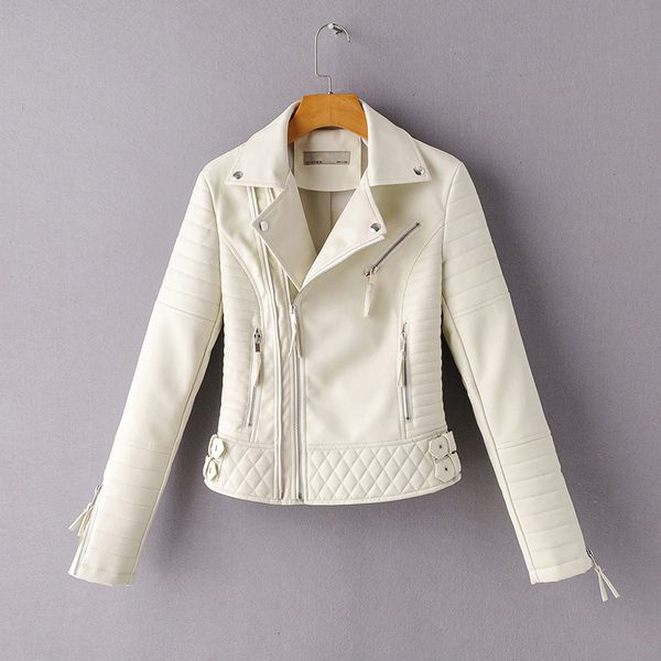 

2021 new autumn women pu faux soft leather jacket streetwear punk style female black motorcycle biker turn down collar coat 1obt