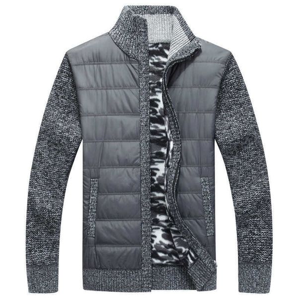 Cappotto maglione in pile da uomo invernale Cardigan in lana patchwork spesso Vestibilità muscolare Giacche lavorate a maglia Abbigliamento maschile alla moda per l'autunno 210909