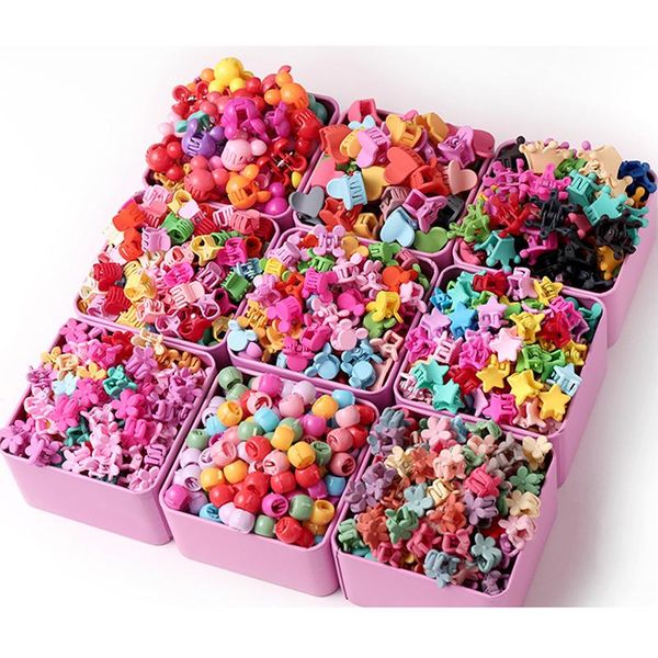 

hair accessories 50pcs/lot cute fashion candy color hairclips set flower blossoms clips for girls party cosplay small claw, Slivery;white