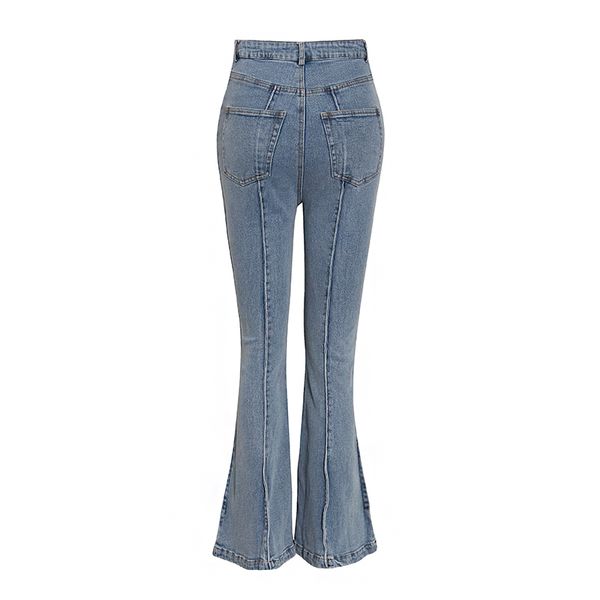 

elegant slim women full length pant high wiast elegant flare denim pants for female fashion clothes 2021 summer new, Black;white
