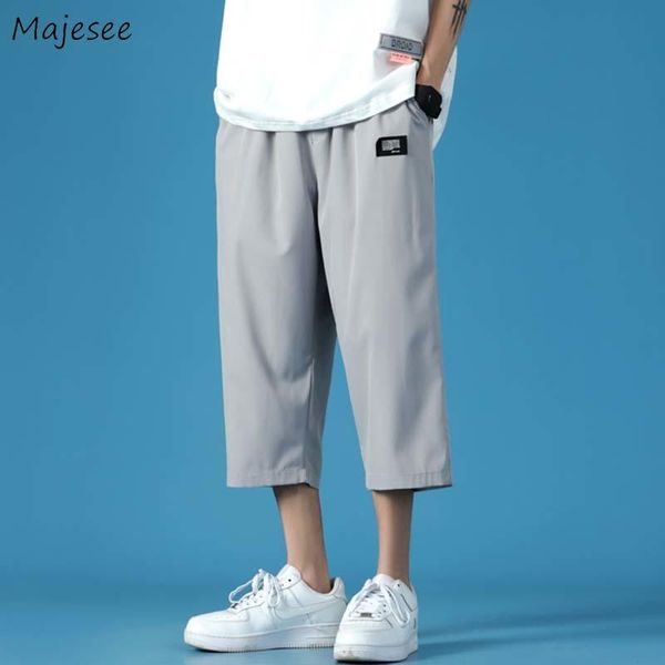 

men's pants summer calf-length casual men oversize m-5xl loose straight trousers teen bodybuilding draped ulzzang outwear bottoms chic, Black