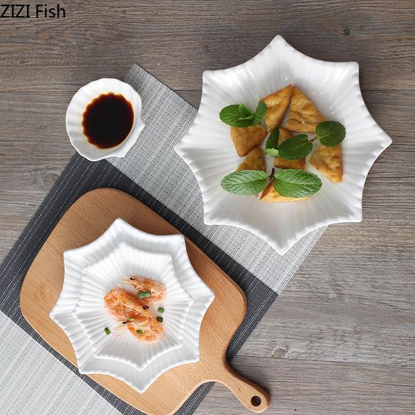 

dishes & plates pure white western plate creative ceramic irregular octagonal starfish snack dish el household tableware