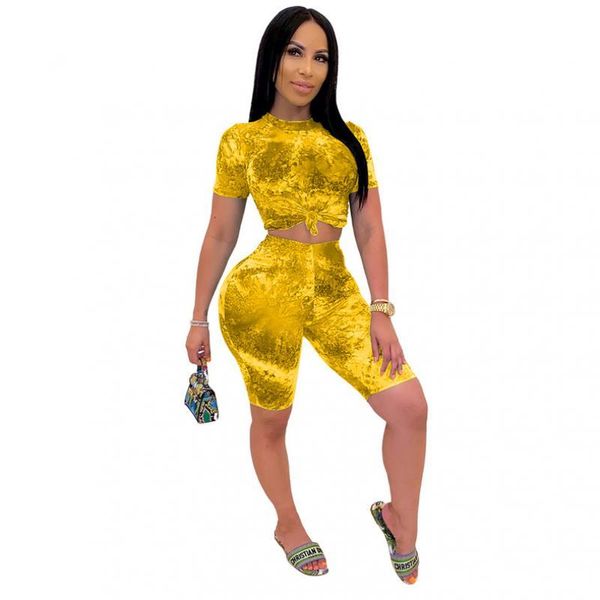 

women's tracksuits fashion casual printed shorts suit two-piece, Gray