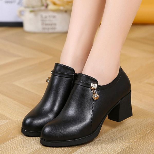 

dress shoes 2021 woman boots luxury women ladies fashion comfort big size slip on casual leather, Black