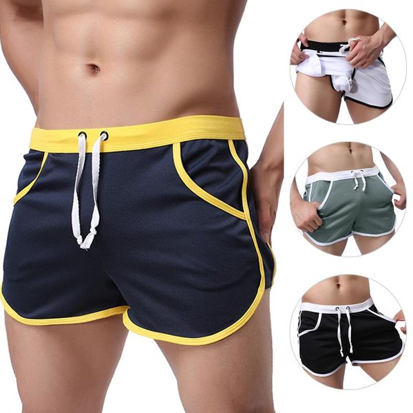

men's shorts 2021 fashion male quick dry summer beach casual swim black household pocket straps inside trunks man short, White;black