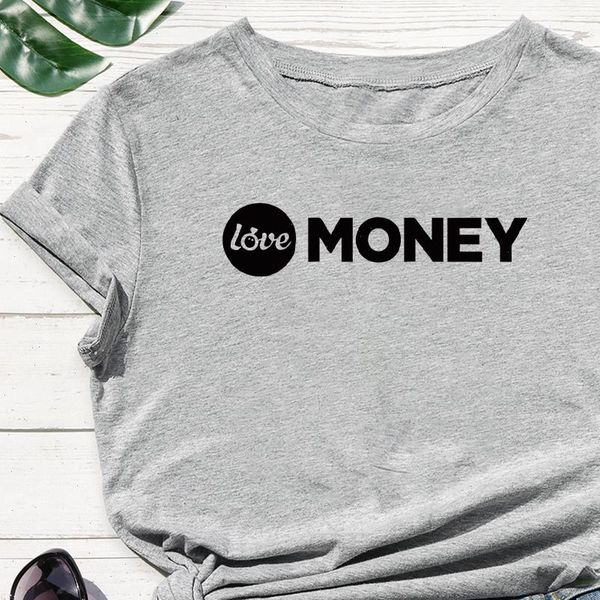 

harajuku oversize graphic minimalism new t shirt women beautiful t shirt i love money letter print refreshing trendy tshirt, White