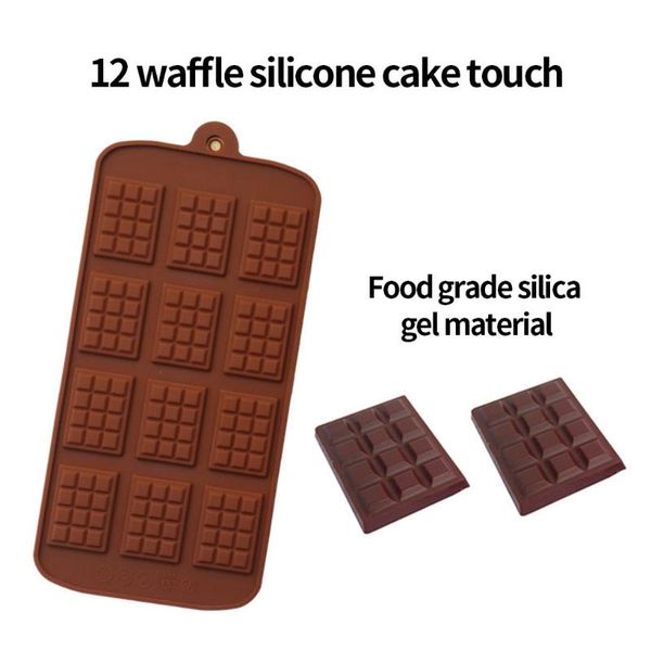 

baking moulds 12 cavity silicone mold mini rectangle waffle mould resuable chocolate break-apart tool