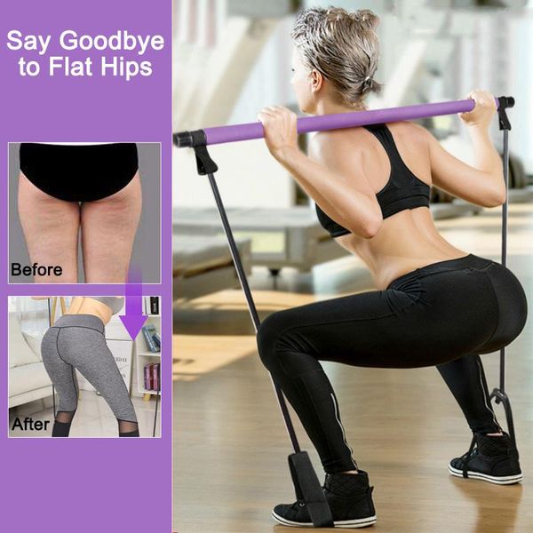 

pilates bar stick yoga pull rods pull rope yoga resistance band sport training elastic bands crossfit home gym fitness equipment