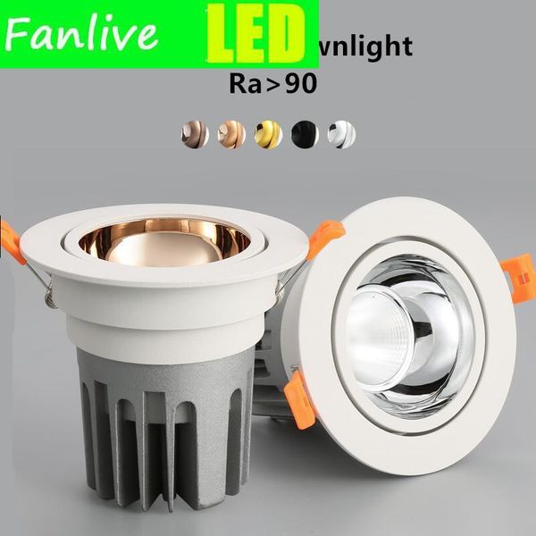 

downlights 10pcs 5w 7w 10w 12w 15w took white body downlight dimmable local cob ac110 -240v reception lights down home light