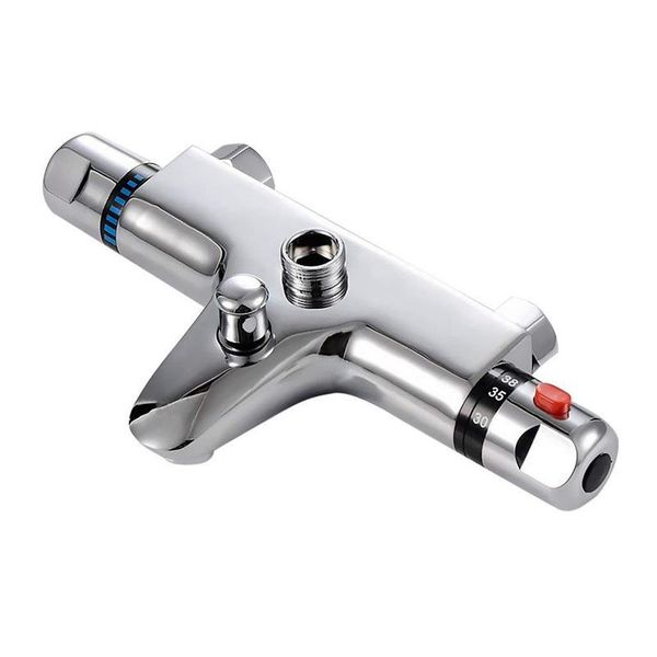 

thermostatic mixer brass shower chrome montage wall mount bathroom mixer tap - 3/4 inch bsp combines hose and support bath therm