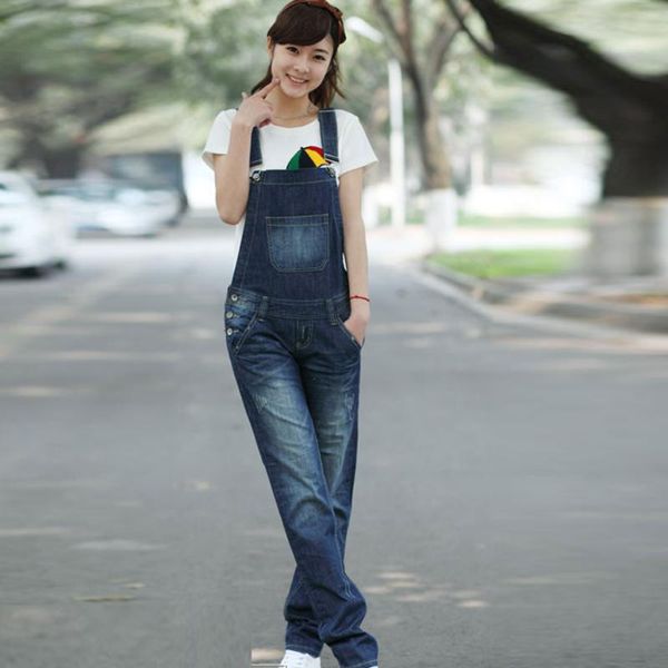 

women's pants & capris high quaity 2021 spring and summer loose casual jumpsuit denim bib plus size women trousers jeans rompers xs-3xl, Black;white