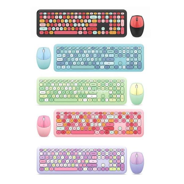 

keyboards wireless keyboard and mouse 2.4g usb full-sized cute 110 keys dropship