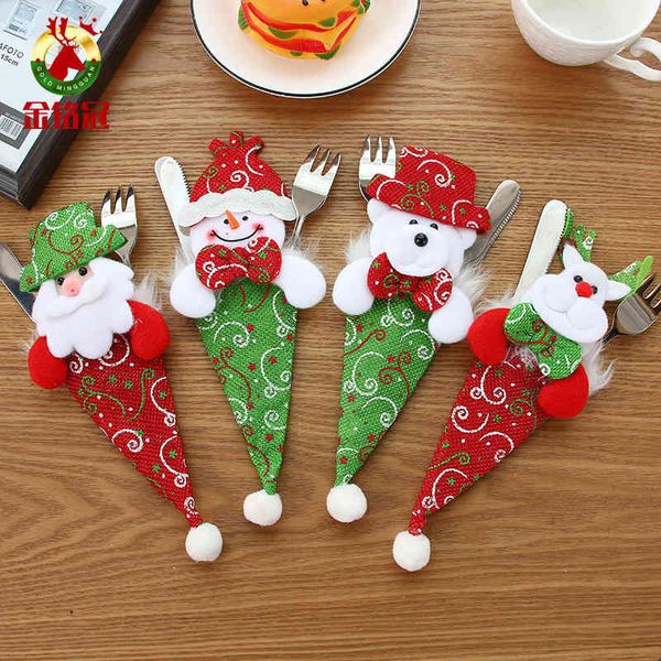 

knife jewelry christmas dining table tableware santa snowman knife and fork set