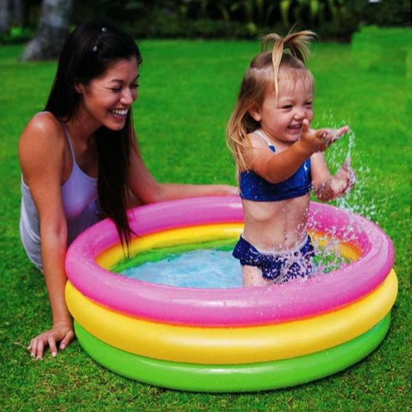 

pool & accessories inflatable pvc swimming 3 rings round shape for chlidren kids portable outdoor basin bathtub water play