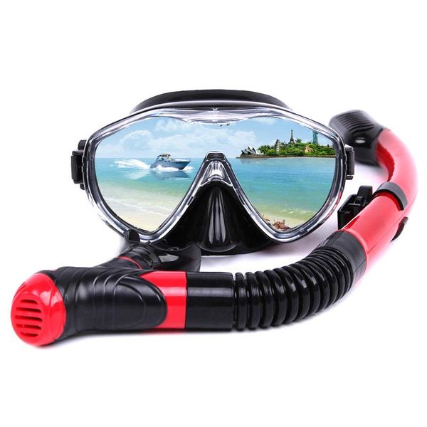 

swimming goggles wide view anti-fog with dry breath snorkel for diving summer thj99
