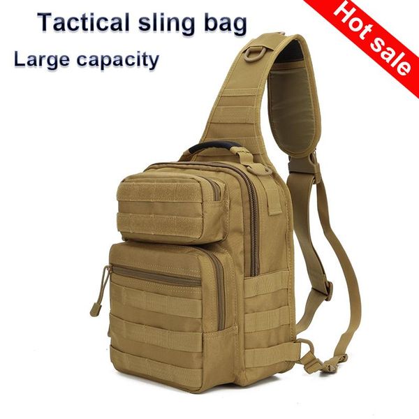 

outdoor bags upgrade sling fishing bag tactical shoulder crossbody backpack army molle chest pack for camping hiking hunting