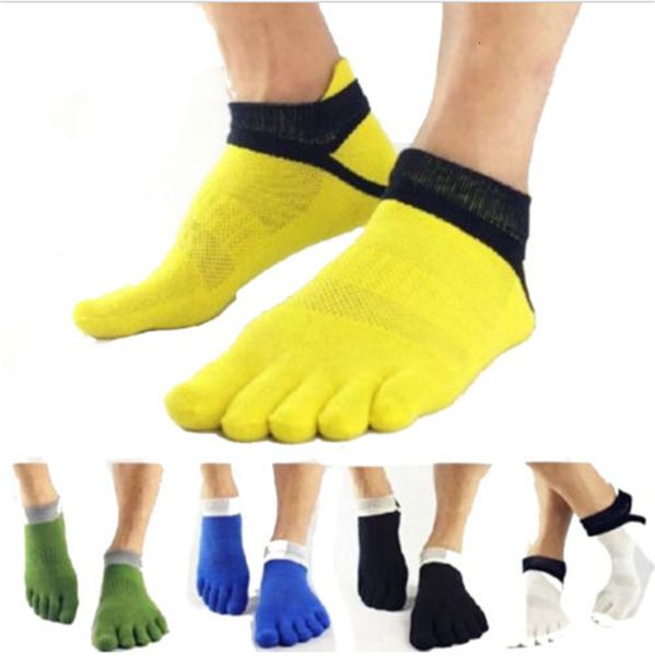 

sale on 1-pair/lot new men cato short five fingers teen calcetins socks, Black