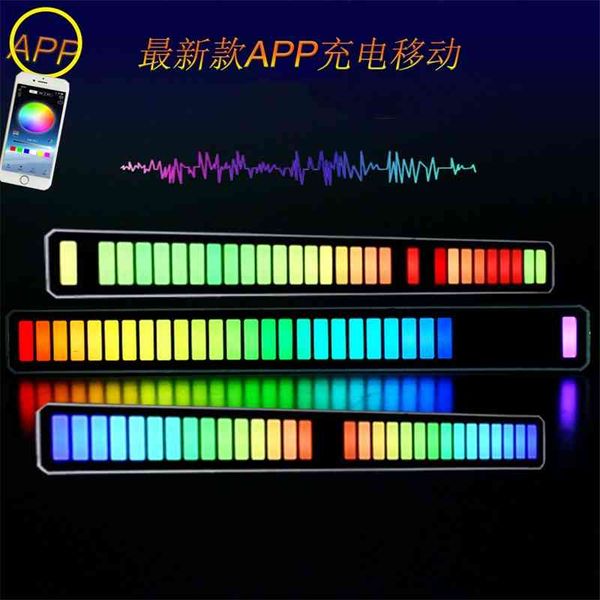 

app bluetooth voice pickup 32 rgb color jump music melody led computer car atmosphere lamp