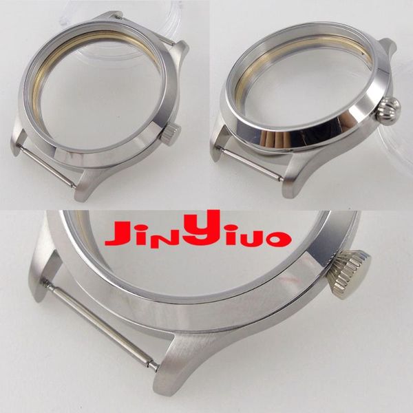 

repair tools & kits for 6497 6498 hand widing silver 316l solid stainless steel 45mm watch case 4types crown sapphire glass