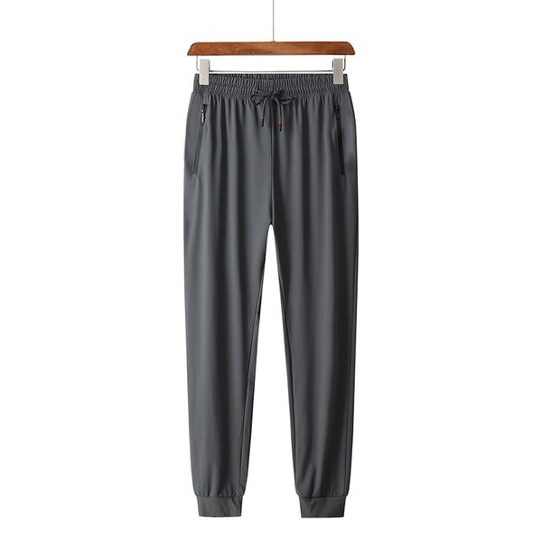 

others apparel men's and women's summer thin elastic force bind feet ice silk quick drying pants trousers loose size, Black;white