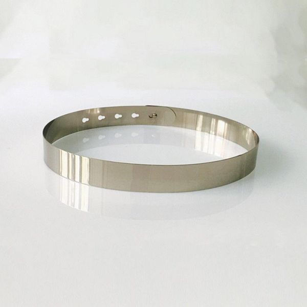 Cinture Cintura da donna regolabile in metallo Cintura metallizzata placcata oro argento Cintura semplice sottile 2021 di moda